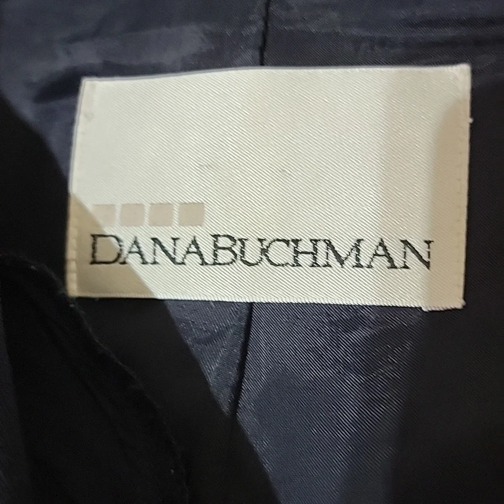Vintage Bloomie’s Dana Buchman Fine Wool Navy Duster Jacket w/Gold Buttons - Picture 7 of 8